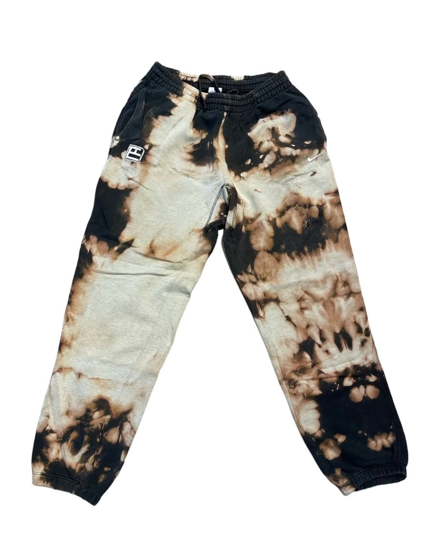 Bleach Dyed Nike Sweatpants - L