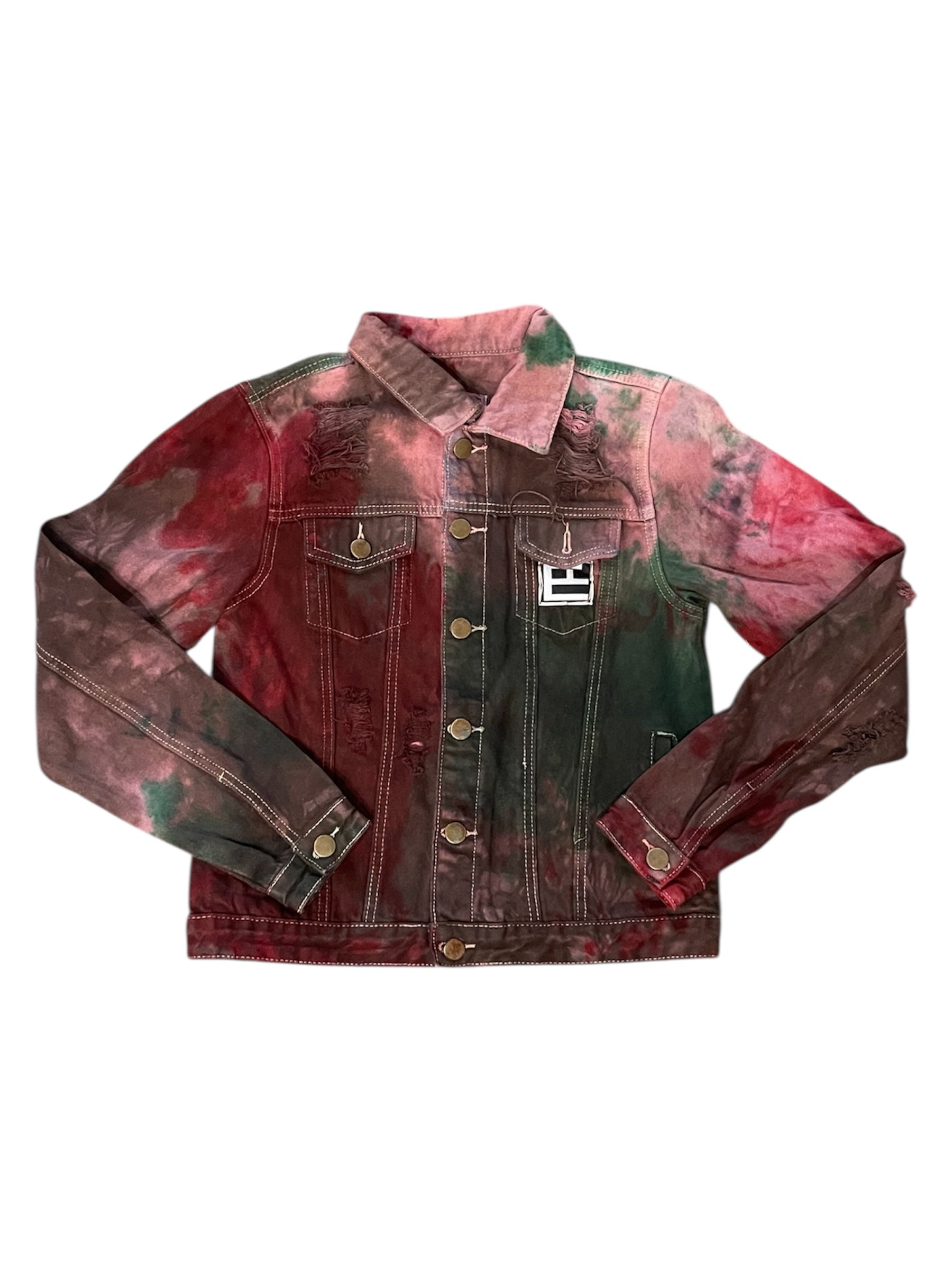 "Free the People" Tie-Dye Jean Jacket