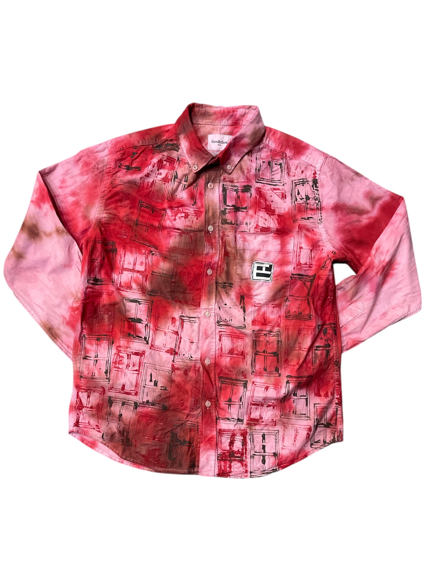 "Fireworks Through the Window" Button-Up
