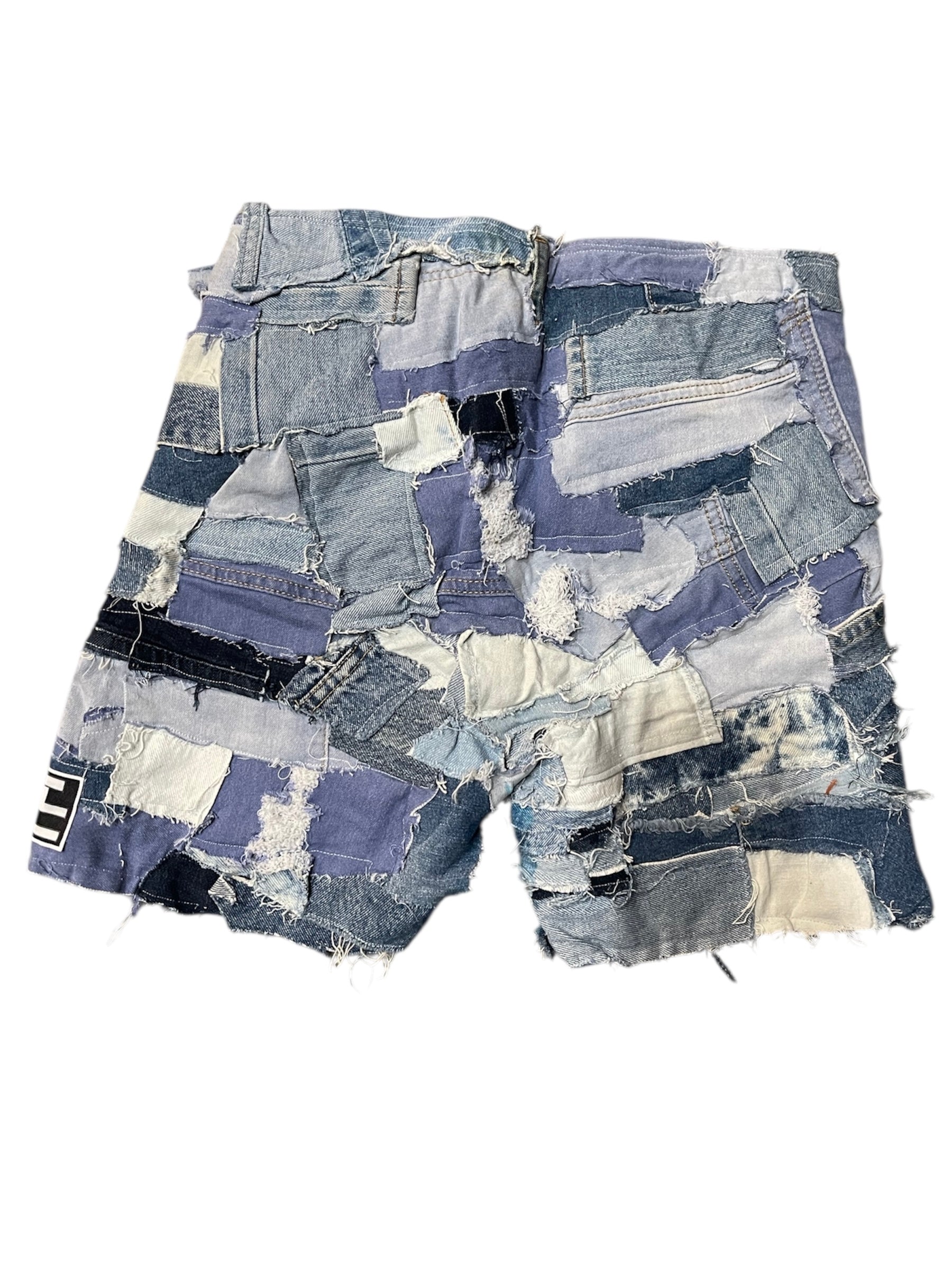"Denim River" Scrap Shorts