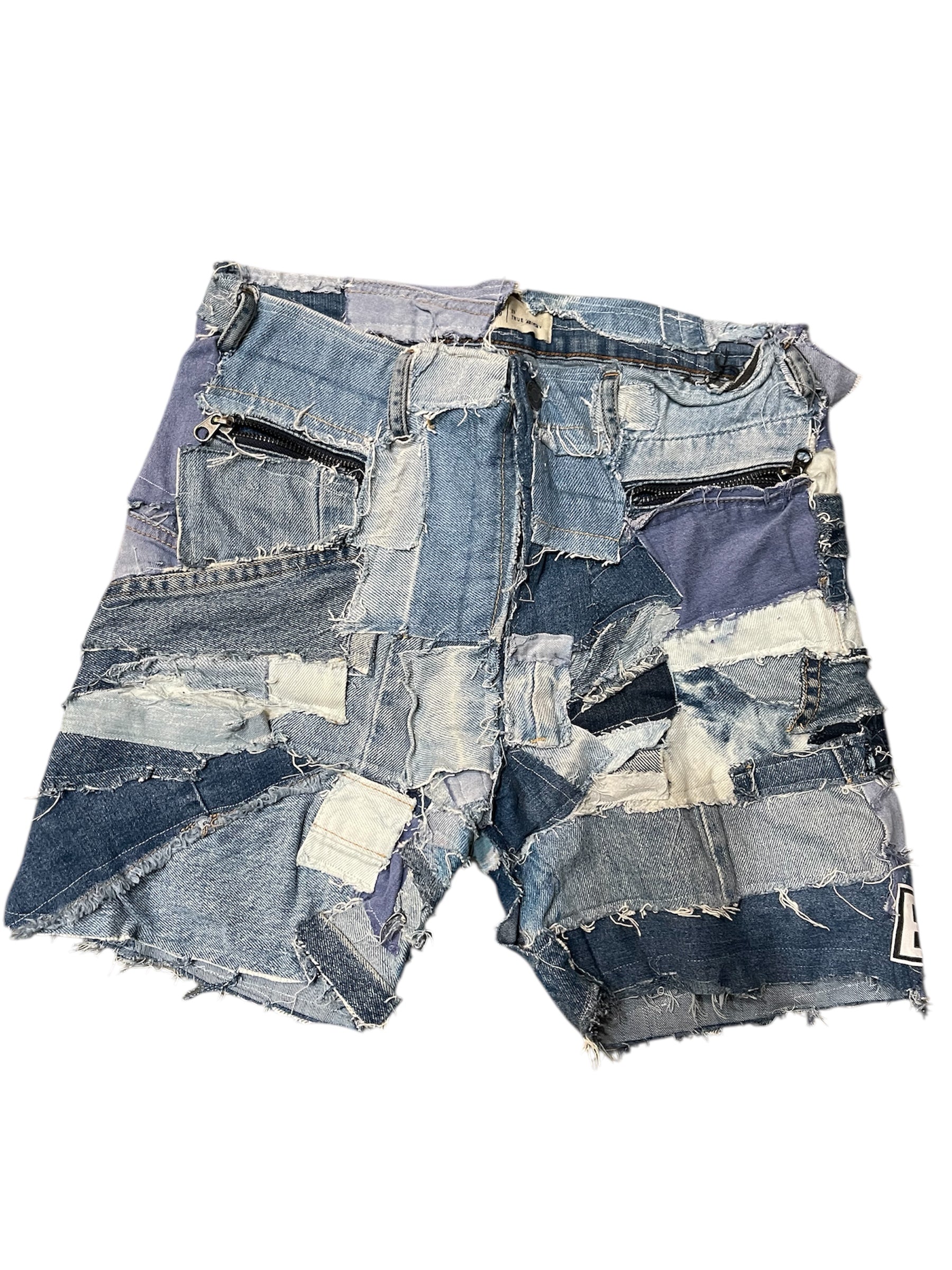 "Denim River" Scrap Shorts