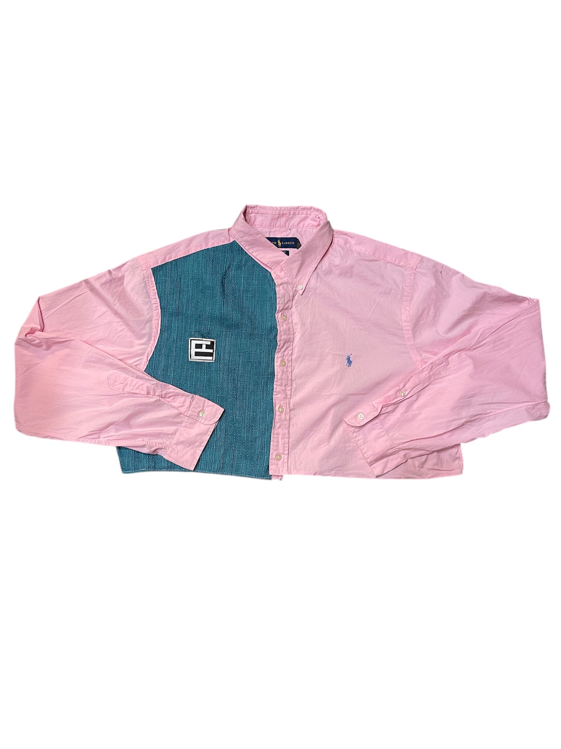 Reworked Crop Ralph Lauren Polo Button-Up