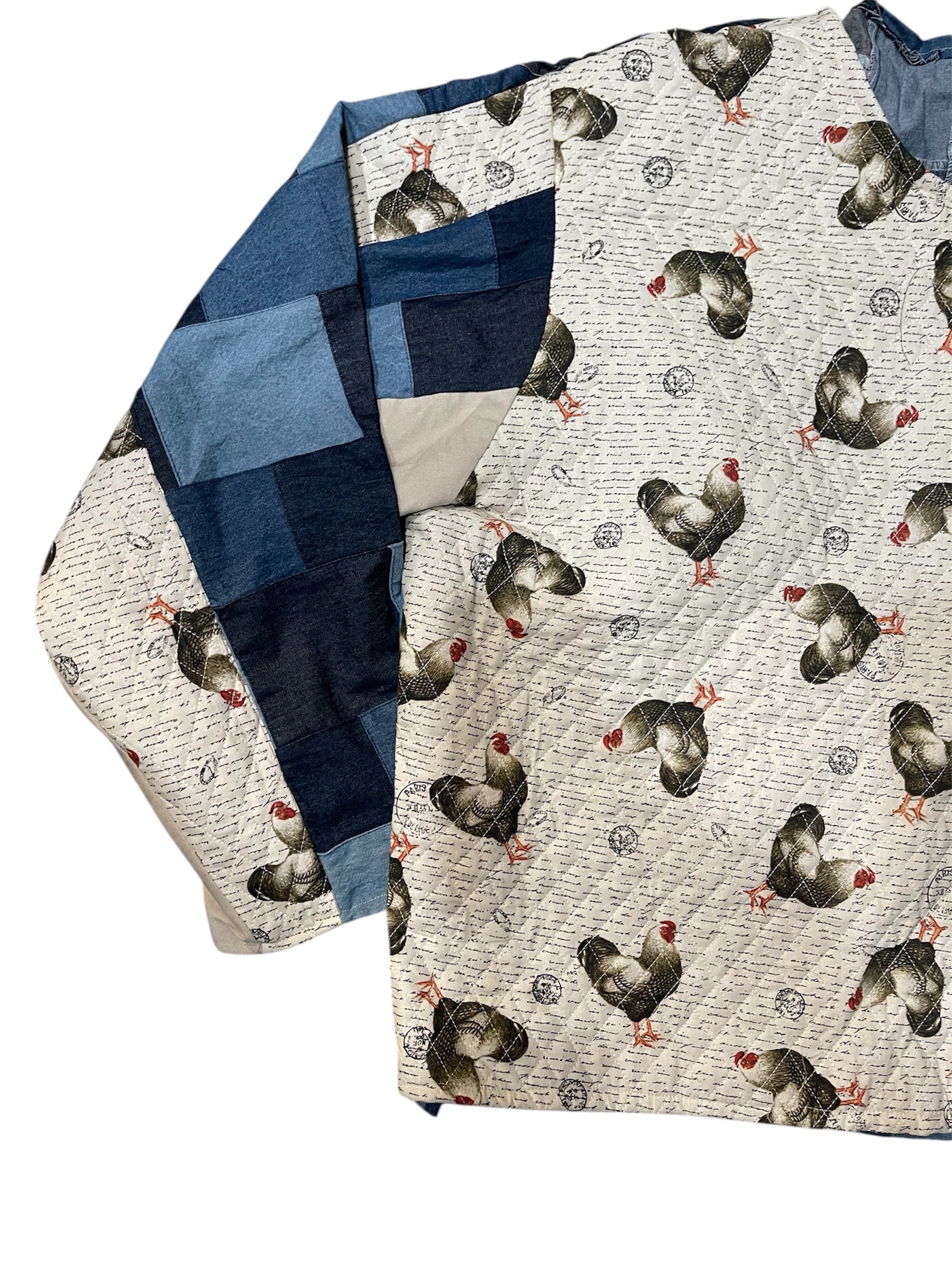"Big Chicken” Patchwork Denim & Pullover