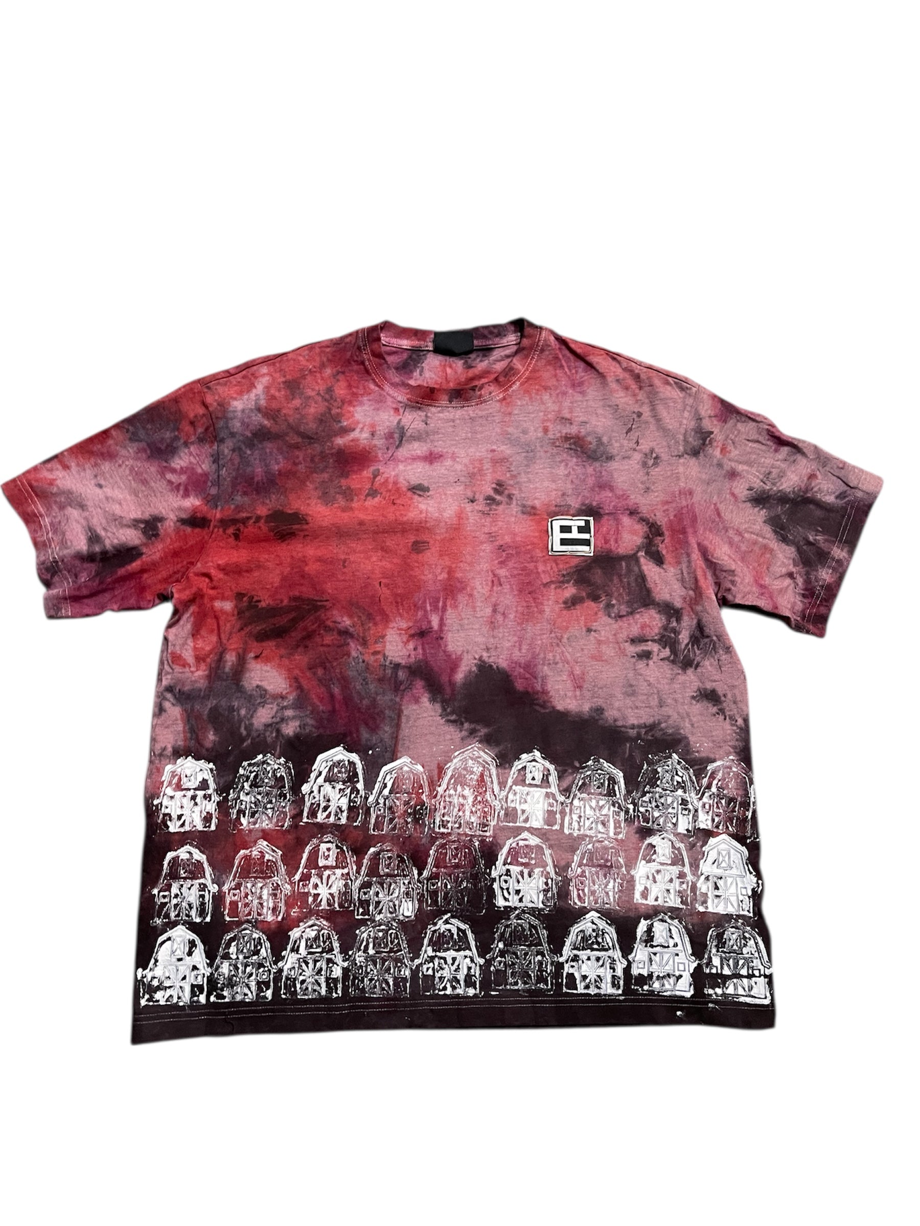 "Smokey House" Stamp Tie-Dye Tee