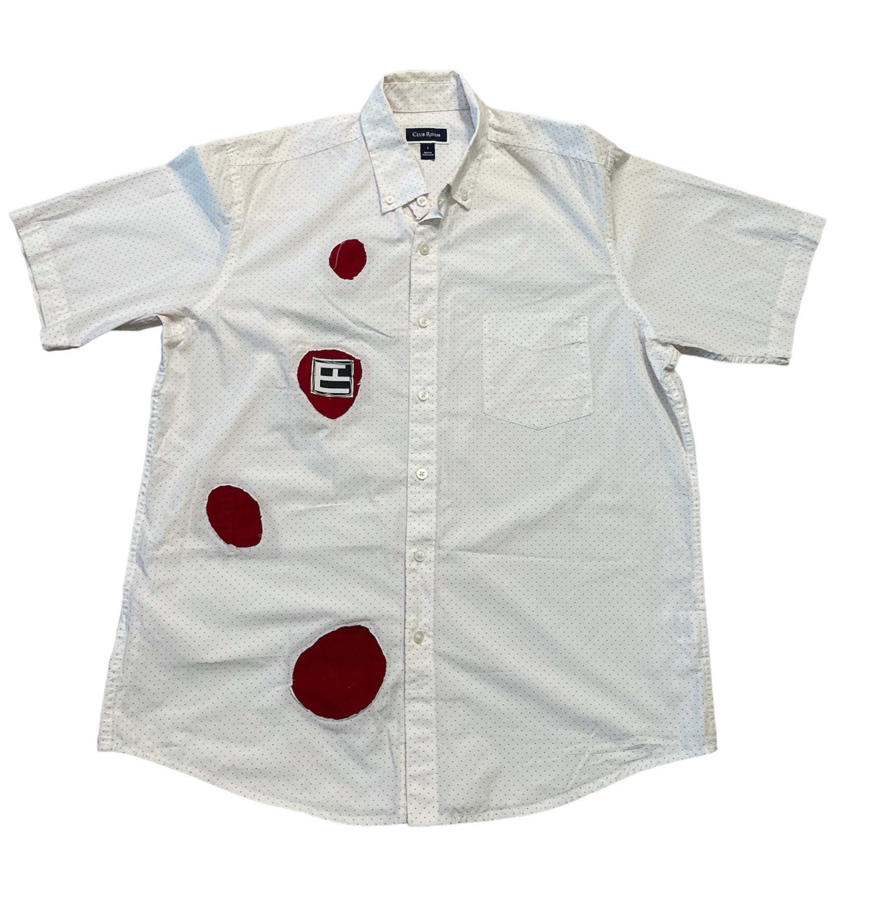 Polka Button Up Shirt - L