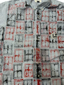 "Window Stamp" Striped Button-Up