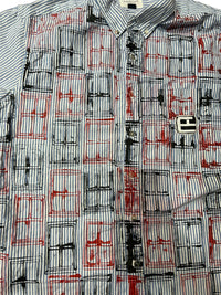 "Window Stamp" Striped Button-Up