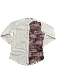 Collarless Button-Up with Reworked Panel